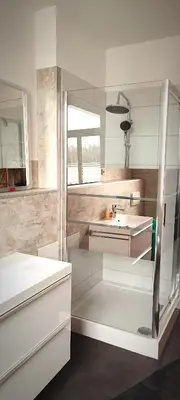 Ein Badezimmer in der Unterkunft Ferienwohnung am Birkenwäldchen