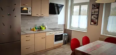 Küche/Küchenzeile in der Unterkunft Ferienwohnung am Birkenwäldchen
