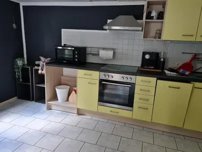 Küche/Küchenzeile in der Unterkunft Haus Steindöbra