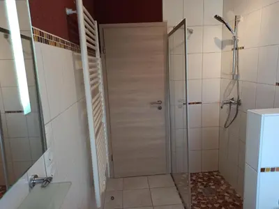 Ein Badezimmer in der Unterkunft Ferienwohnung am Hopfenstodl