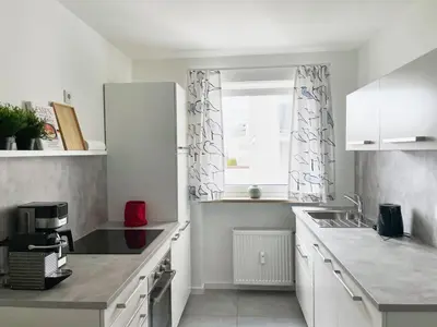 Küche/Küchenzeile in der Unterkunft Hej - Wohnen charmant & zentral in Weiden