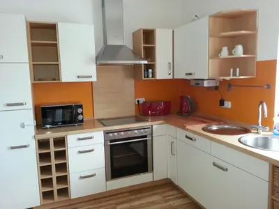 Küche/Küchenzeile in der Unterkunft Ferienhaus Lisa