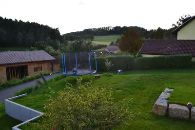 Ein Garten an der Unterkunft Zirbenholzwohnung Lochau
