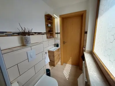 Ein Badezimmer in der Unterkunft Wohnambiente
