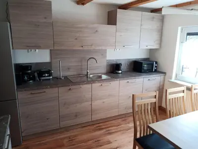 Küche/Küchenzeile in der Unterkunft Ferienwohnung Rothen-Adler