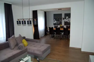 Ein Sitzbereich in der Unterkunft Zur alten Zeche