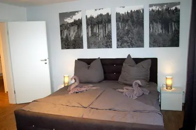 Ein Bett oder Betten in einem Zimmer der Unterkunft Zur alten Zeche