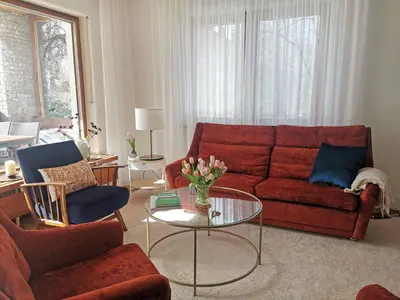 Ein Sitzbereich in der Unterkunft Ferienhaus Hägel