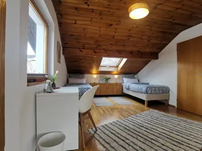 Ein Bett oder Betten in einem Zimmer der Unterkunft Ferienhaus Hägel