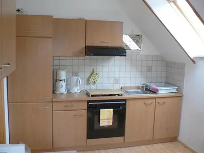 Küche/Küchenzeile in der Unterkunft Ferienwohnung Teubner