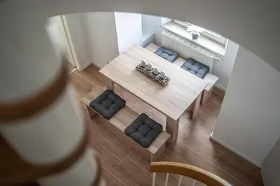 Küche/Küchenzeile in der Unterkunft malerische Maisonettewohnung mit zwei Balkonen