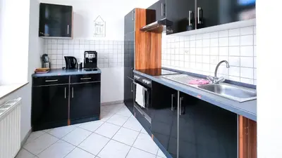 Küche/Küchenzeile in der Unterkunft malerische Maisonettewohnung mit zwei Balkonen