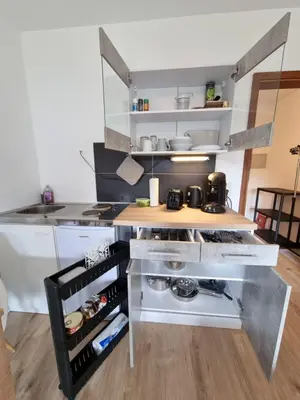 Küche/Küchenzeile in der Unterkunft Terrassenapartment Dietel
