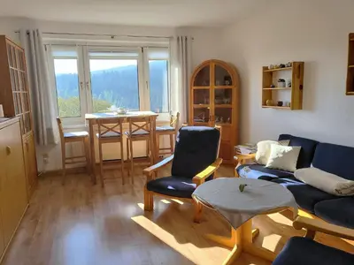 Ein Sitzbereich in der Unterkunft FeWo Bergblick - Oberwiesenthal