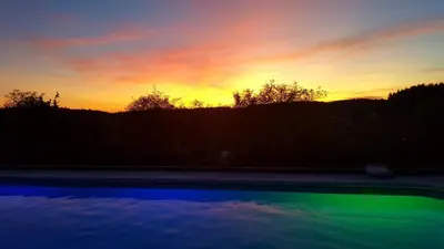 Blick auf den Sonnenuntergang/Sonnenaufgang von der Ferienwohnung aus oder aus der Nähe
