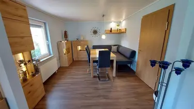 Ein Sitzbereich in der Unterkunft Ferienhaus am großen Waldstein
