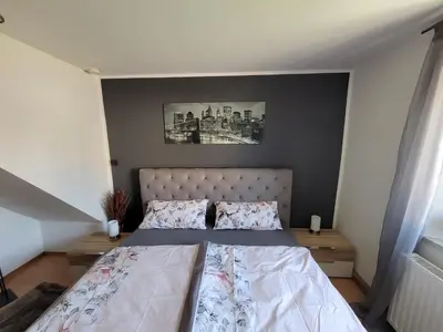 Ein Bett oder Betten in einem Zimmer der Unterkunft Ferienwohnung Melanie Wackersdorf