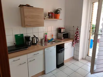 Küche/Küchenzeile in der Unterkunft Wacker