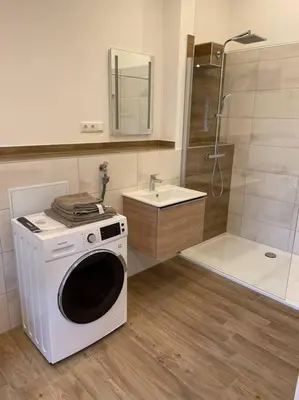 Ein Badezimmer in der Unterkunft Apartment in zentraler Lage mit Privatparkplatz