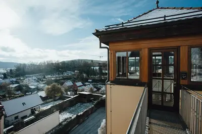 Ein Balkon oder eine Terrasse in der Unterkunft Hotel 