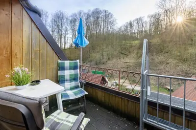 Ein Balkon oder eine Terrasse in der Unterkunft Loft auf altem Gutshof ab 2 Nächte