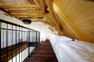 Ein Bett oder Betten in einem Zimmer der Unterkunft Ochsenhof