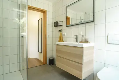 Ein Badezimmer in der Unterkunft Ferienwohnung Hyggelig