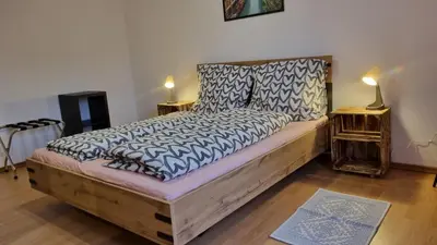 Ein Bett oder Betten in einem Zimmer der Unterkunft Germanus Ferienwohnung