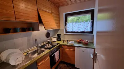 Küche/Küchenzeile in der Unterkunft Germanus Ferienwohnung