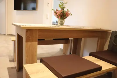 Ein Sitzbereich in der Unterkunft Ferienwohnung Leimitz