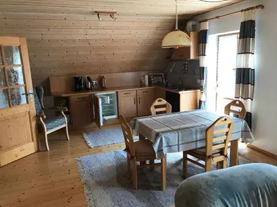 Küche/Küchenzeile in der Unterkunft Haeberlhaus