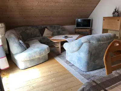 Ein Sitzbereich in der Unterkunft Haeberlhaus