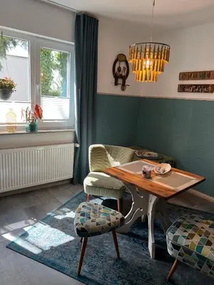 Ein Sitzbereich in der Unterkunft Apartment Siegfried