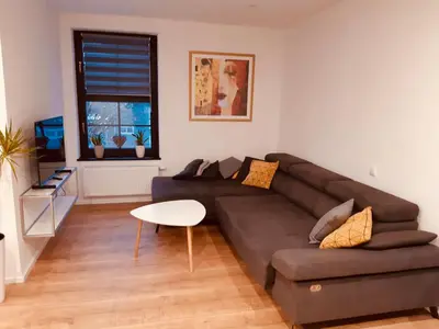 Ein Sitzbereich in der Unterkunft City Park Loft