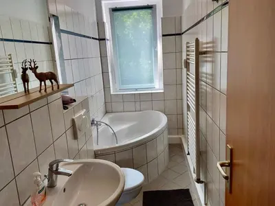 Ein Badezimmer in der Unterkunft Ferienwohnungen Zauberberg, Schneehase & Glitzerhirsch