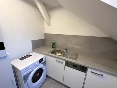 Küche/Küchenzeile in der Unterkunft Gemütliche, charmante Ferienwohnung Nähe Zentrum