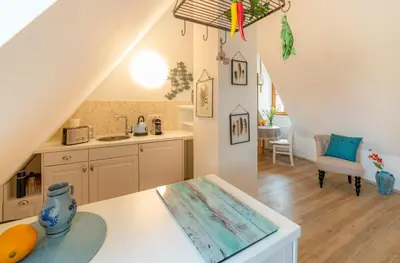 Küche/Küchenzeile in der Unterkunft Roomerie