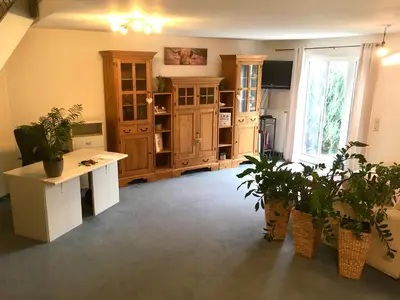 Küche/Küchenzeile in der Unterkunft Schöne Gartenwohnung im Seenland