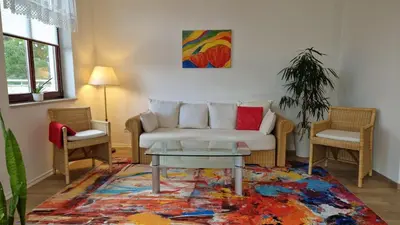 Ein Sitzbereich in der Unterkunft Markt 9 Appartements Oberwiesenthal