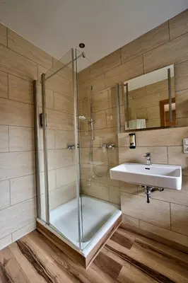 Ein Badezimmer in der Unterkunft Gästehaus Forellenhof