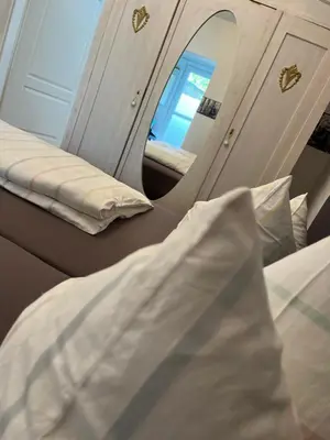Ein Bett oder Betten in einem Zimmer der Unterkunft Die grüne Mitte