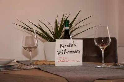 Getränke in der Unterkunft Buchen Blick - Ruhige moderne Ferienwohnung 82qm.