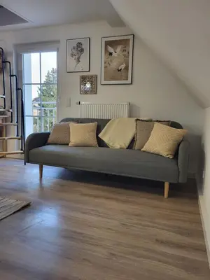 Ein Sitzbereich in der Unterkunft Beautiful Cozy apartments close to lakes and nature parks