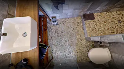Ein Badezimmer in der Unterkunft Brauhaisla