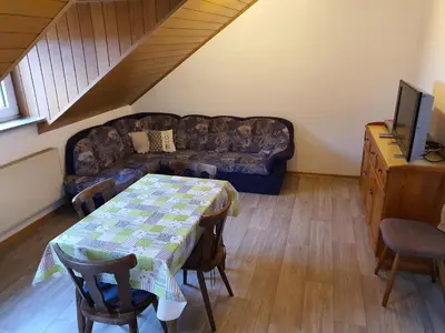 Ein Sitzbereich in der Unterkunft Kleberhof - Urlaub auf dem Bauernhof