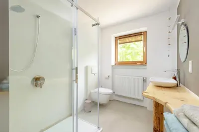 Ein Badezimmer in der Unterkunft Kleine Ferienwohnung auf dem Land, Haus Hans Stepha