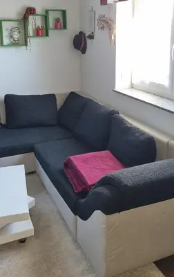 Ein Sitzbereich in der Unterkunft Ferienwohnung Bergidyll