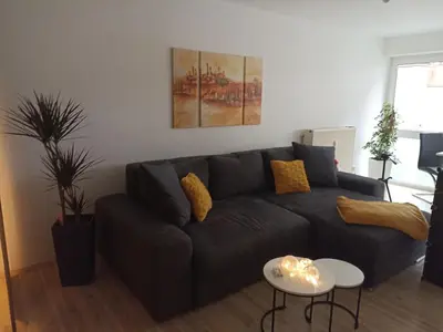 Ein Sitzbereich in der Unterkunft Gemütliches Apartment in Bad Berneck