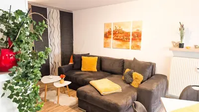 Ein Sitzbereich in der Unterkunft Gemütliches Apartment in Bad Berneck