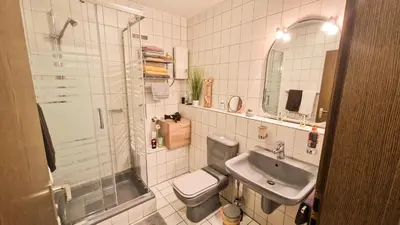 Ein Badezimmer in der Unterkunft Gemütliches Apartment in Bad Berneck